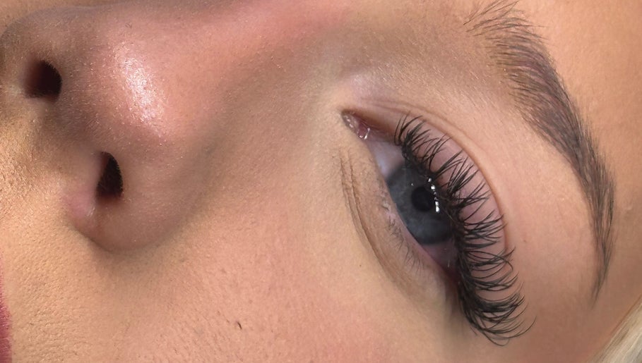 Close-up of elegant eyelash extensions at Blushed Beauty by Amelia, Wormegay, England, GB.