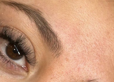 Close-up of eyelash extension at Blushed Beauty by Amelia, Wormegay, England, GB.