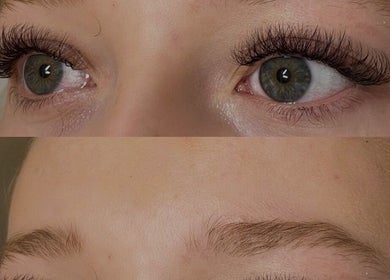 Enhanced eyelashes showcased at The Silk Edit, Glasgow, Scotland, GB, illustrating expert beauty results.