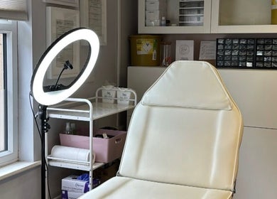 Modern treatment room at Obsession Medical Aesthetics in Bedale, England, GB with equipment for wellness services.