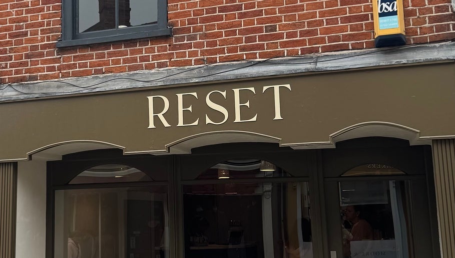 Entrance of Reset Barbers, a stylish venue in Beccles, England, GB with a modern exterior.