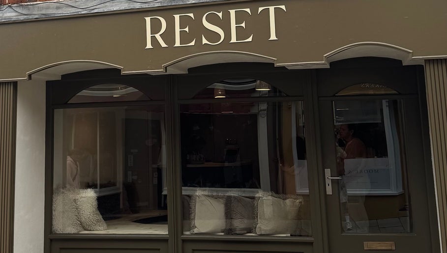 Front view of Reset Barbers located in Beccles, England, GB with stylish exterior design.