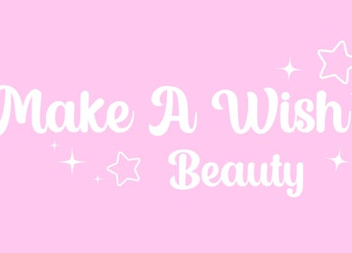 Make A Wish Beauty logo on a pink background with stars in Glasgow, Scotland, GB.