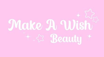 Make A Wish Beauty logo on a pink background with stars in Glasgow, Scotland, GB.