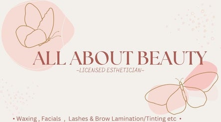 Charming logo of All About Beauty Salon in Eagan, Minnesota, US with delicate butterfly design.