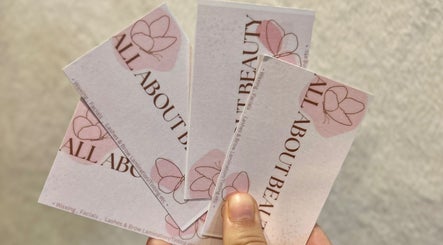 Elegant service cards at All About Beauty Salon in Eagan, Minnesota, US showcasing beauty services.