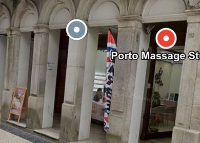 Elegant entrance of Porto Massage Studio, Porto, Porto, PT showcasing classic architecture.