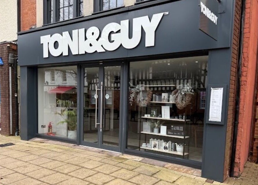 Modern salon exterior of Contesse Aesthetics in Solihull, England, GB. Stylish facade with large windows.