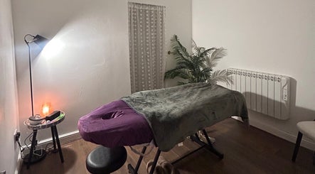 Cozy therapy room at Rooted Therapies by Vic at Bohemian Stars, Liverpool, England, GB.