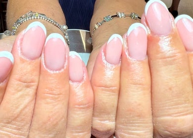 French manicure at Beauty by Zoe, Griffithstown, Wales, GB showcasing elegant nail design.