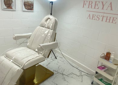 Luxurious treatment chair at Freyaroseaesthetics in Lowestoft, England, GB offering a premium wellness experience.