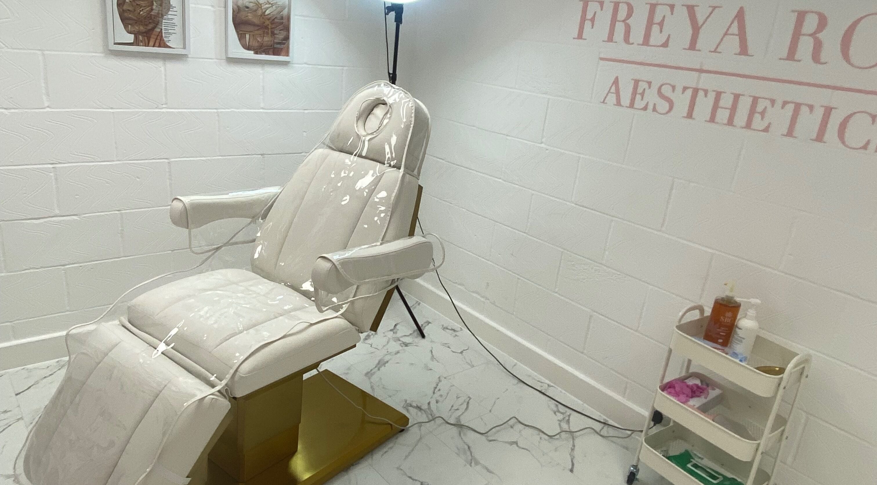 Luxurious treatment chair at Freyaroseaesthetics in Lowestoft, England, GB offering a premium wellness experience.