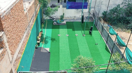 Outdoor fitness space at SFG Yoga Academy, Orai, Uttar Pradesh, IN, perfect for yoga and wellness activities.