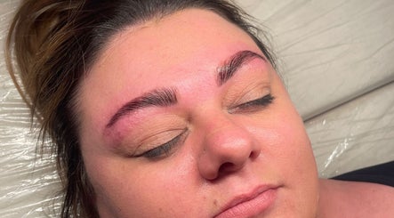 Relaxed woman with shaped eyebrows at Angel Eyes by Beth, Crook, England, GB.