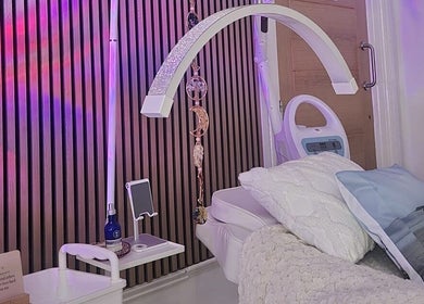 Luxurious treatment room with LED therapy at GC Therapies, Liverpool, England, GB.