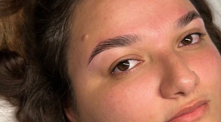 Close-up of freshly shaped eyebrows at Jaels Beauty Studio LLC in Altamonte Springs, Florida, US.