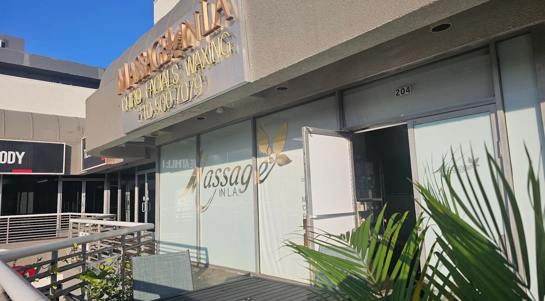 Entrance of Massage In LA located in Los Angeles, California, US, with modern decor and inviting entrance.