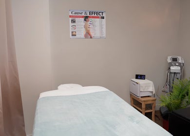 Relaxing massage room at Massage In LA, Los Angeles, California, US, featuring a spa bed and calming decor.