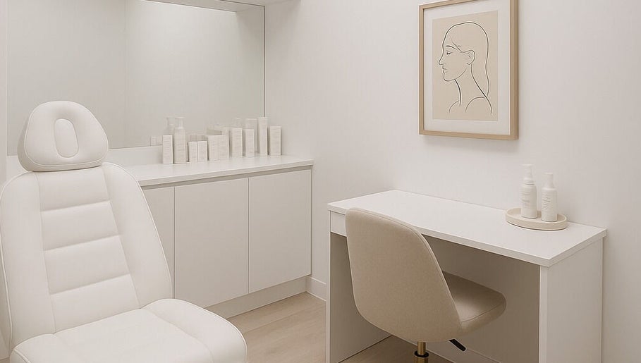 Modern treatment room at Bloom Integral Wellness in Melbourne, Victoria, AU with sleek white decor.