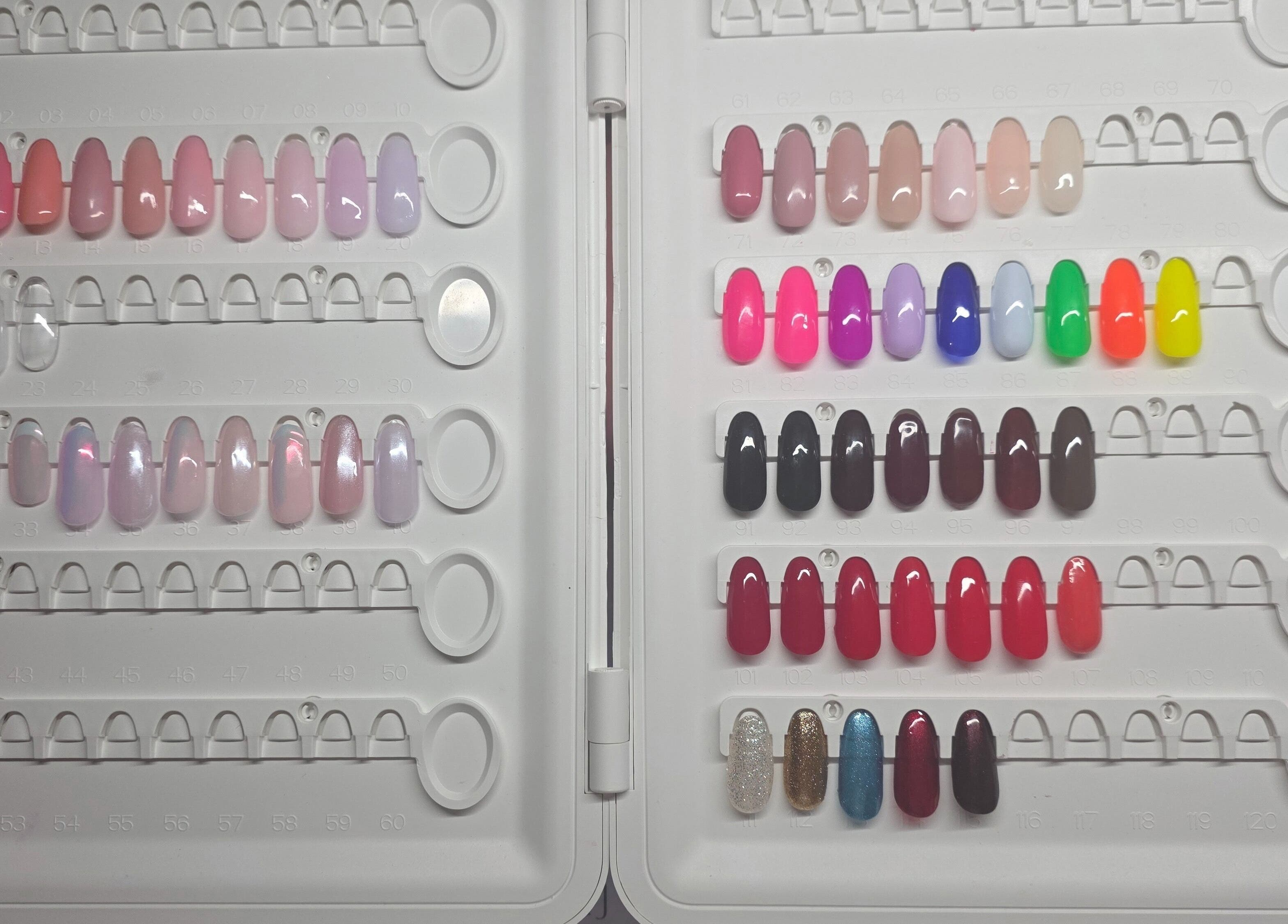 Colorful nail polish display at The Nail Edit, Butler, Western Australia, AU.