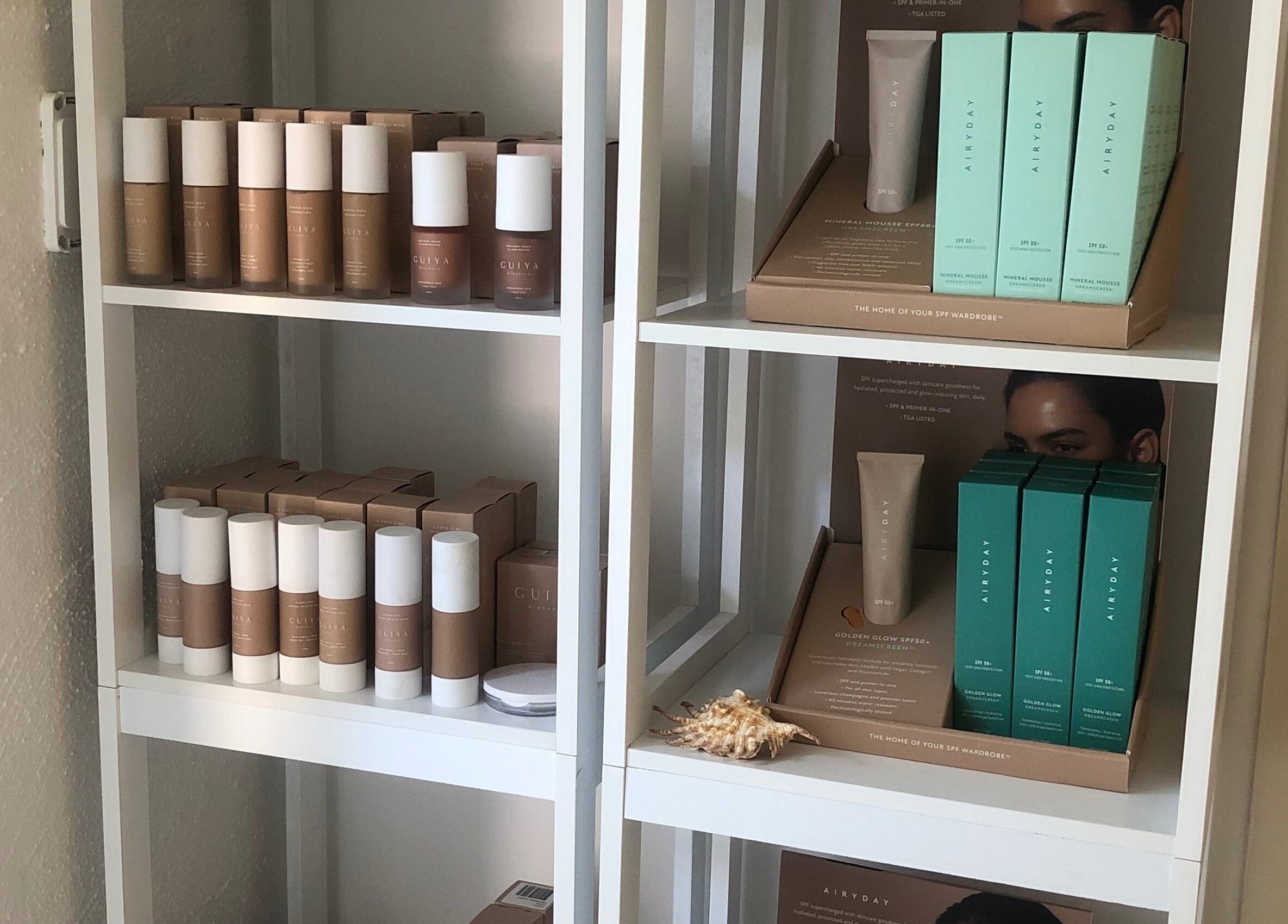 Product display at Beauty 2464, showcasing beauty essentials in Yamba, New South Wales, AU.