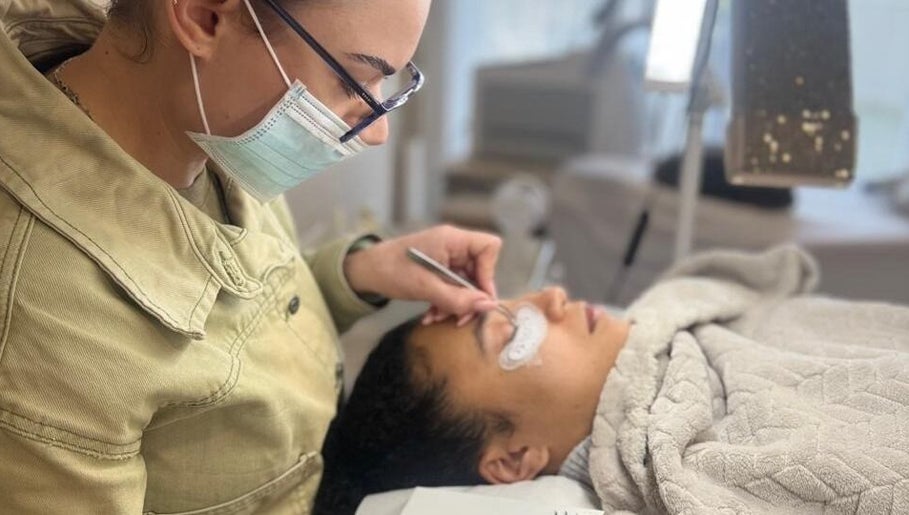 Professional eyelash treatment at L AND B, Cape Town, Western Cape, ZA, enhancing beauty and relaxation.