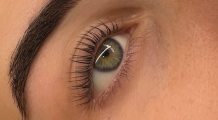 Close-up of enhanced lashes at Haus Of Features, Melbourne, Victoria, AU.
