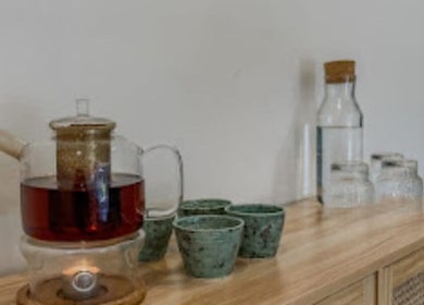Tea set with cups at Serenity Wellness Clinic, Subiaco, Western Australia, AU offers a calming atmosphere.
