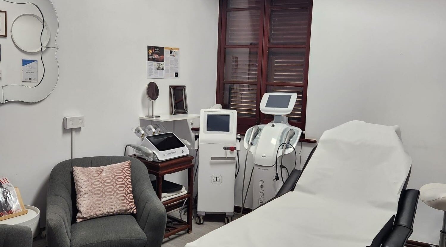 Modern treatment room at Bybu Aesthetics and Wellness, Gibraltar, GI with advanced beauty equipment.