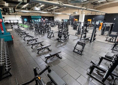 Spacious gym setup at Fit With Pheebs, Weston-super-mare, England, GB, featuring modern exercise equipment.