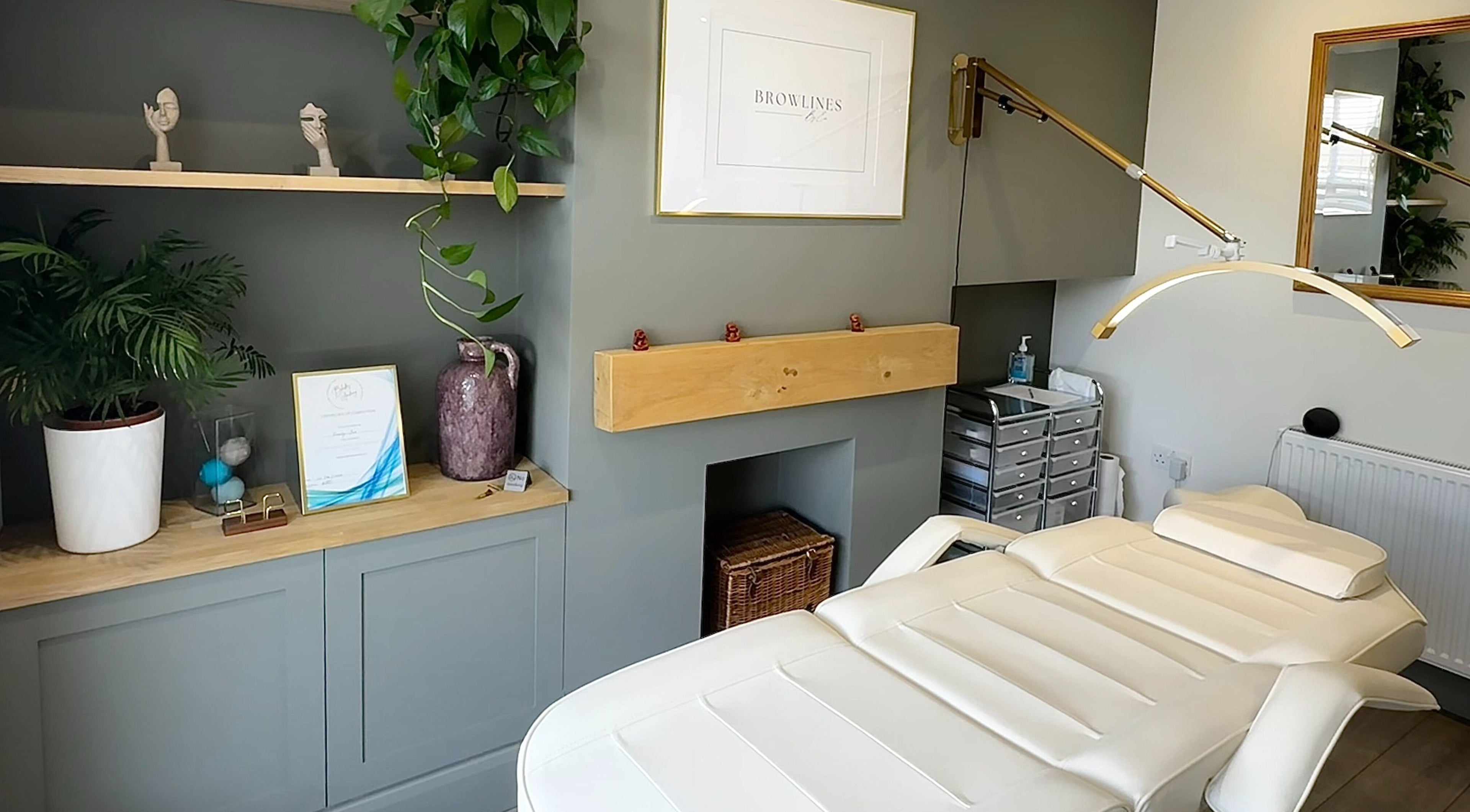 Elegant and tranquil treatment room at Browlines By Em, Welwyn Garden City, England, GB.