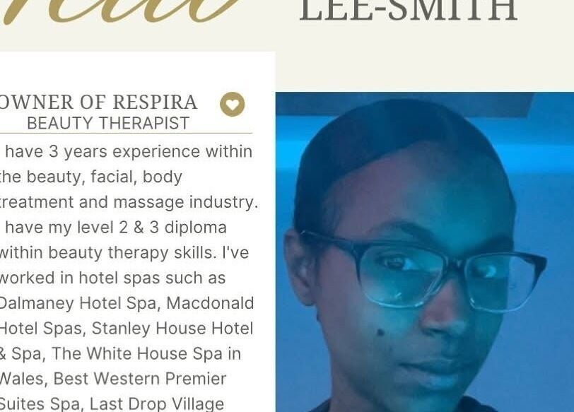 Respira Spa owner profile boasting expertise in beauty therapy, located in Bermuda, BM