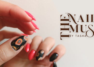 Nail design at The Nail Muse by Tasha in Carlisle, England. Bold colors and intricate patterns on nails.