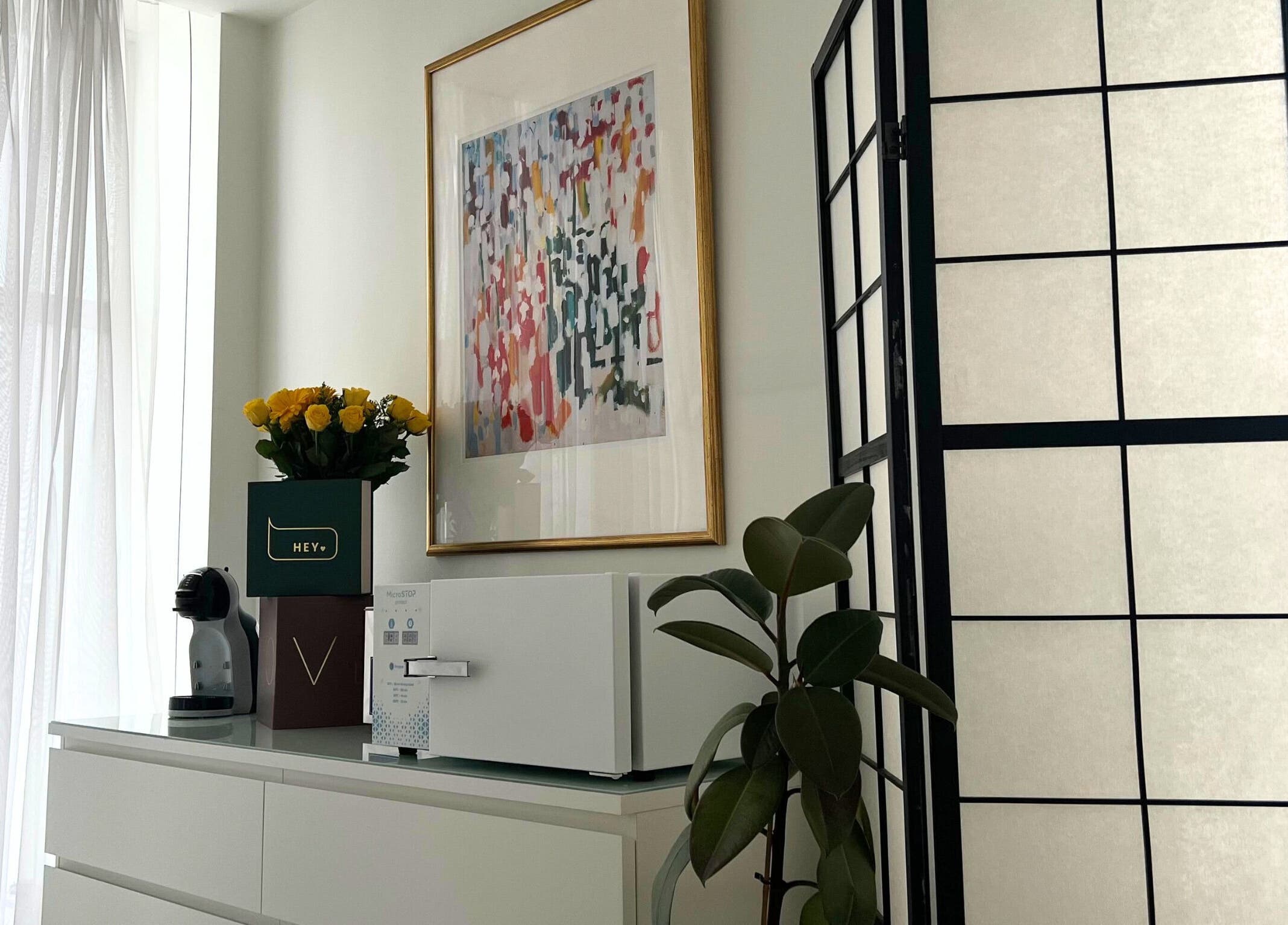 Elegant decor at The Nail Muse by Tasha, Carlisle, England, GB showcasing art, plants, and a serene setting.