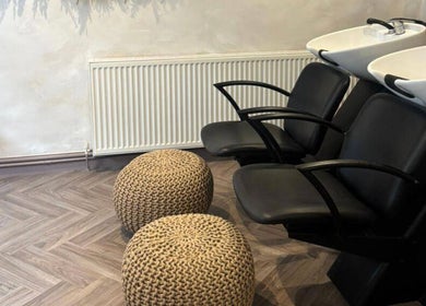 Comfortable wash station at Hair By B, Amica Hair & Beauty, Thirsk, England, GB showcasing modern design.