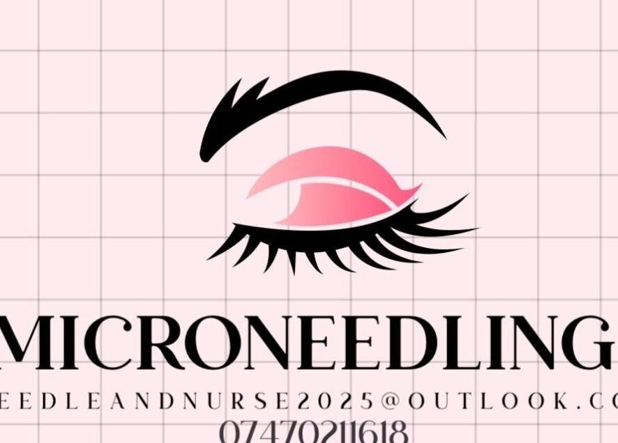 Needlesandb Nurse logo with stylized eye for microneedling services, Ettiley Heath, England, GB.