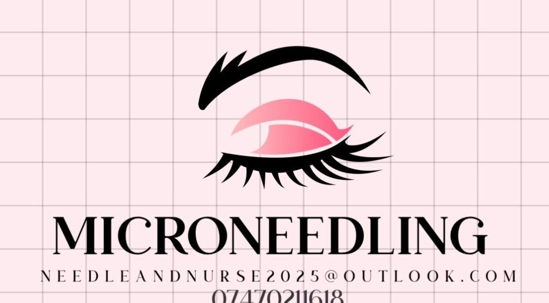Needlesandb Nurse logo with stylized eye for microneedling services, Ettiley Heath, England, GB.