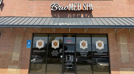 Exterior of Brio Med Spa in Flowery Branch, Georgia, US showcasing services and entrance.