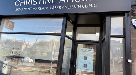 Entrance of Simone Services beauty clinic in Edinburgh, Scotland, GB showcasing modern facade.