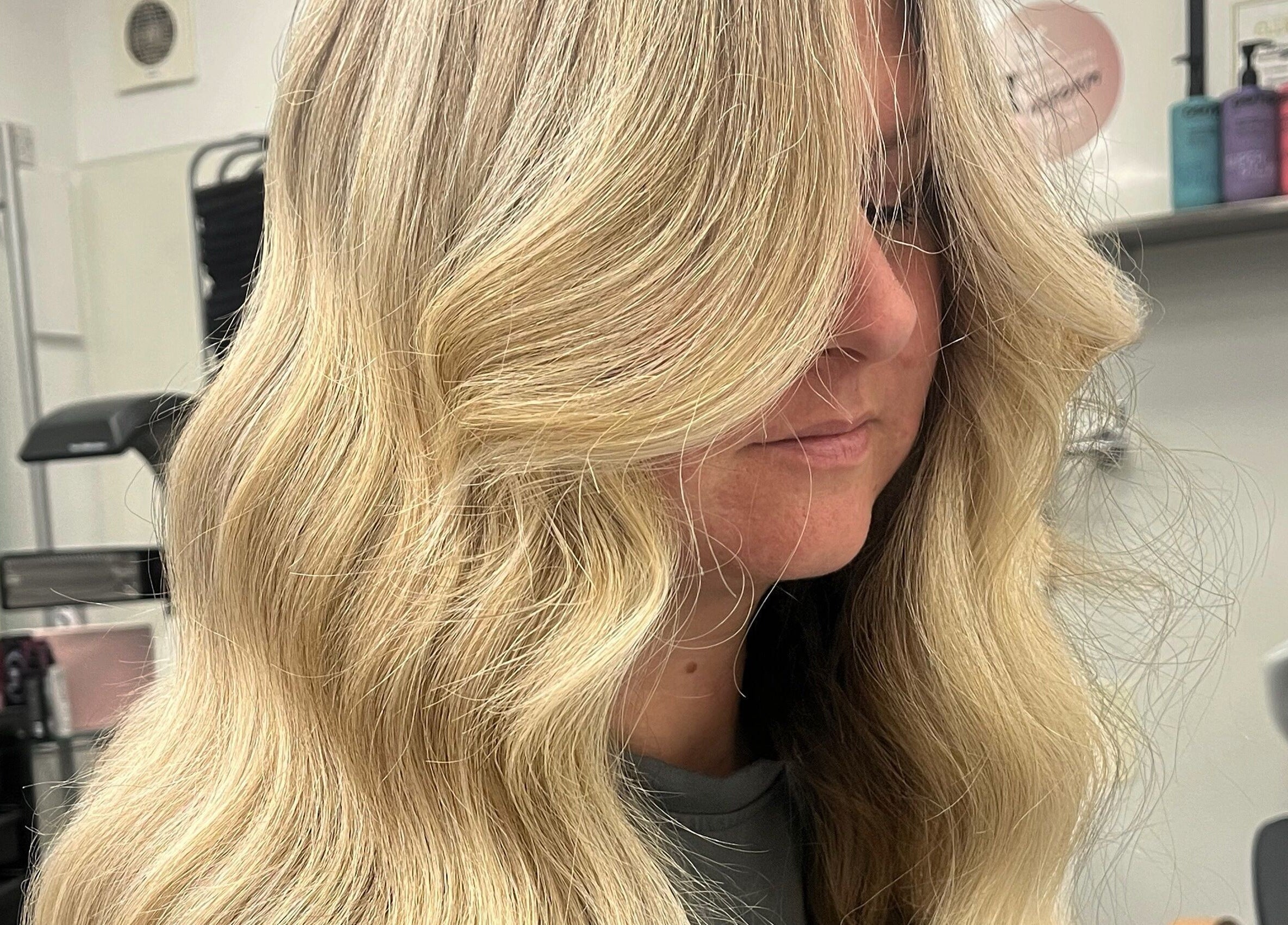 Blonde hair with waves styled at Hair By Kody McCallum, Dunfermline, Scotland, GB.