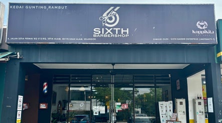 Front view of SIXTH BARBERSHOP in Shah Alam, Selangor, MY featuring stylish signage.