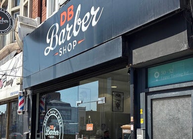 Db Barbers Tooting Bec storefront in London, England, GB, showcasing its modern design and welcoming entrance.