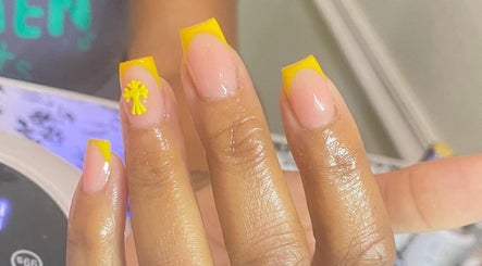 Vivid yellow nail design by Clawed By Grace in Freeport, Freeport, BS captures vibrant style and elegance.