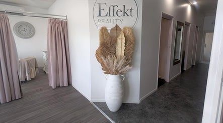 Effekt Skin Clinic entrance with chic decor in Berserker, Queensland, AU.