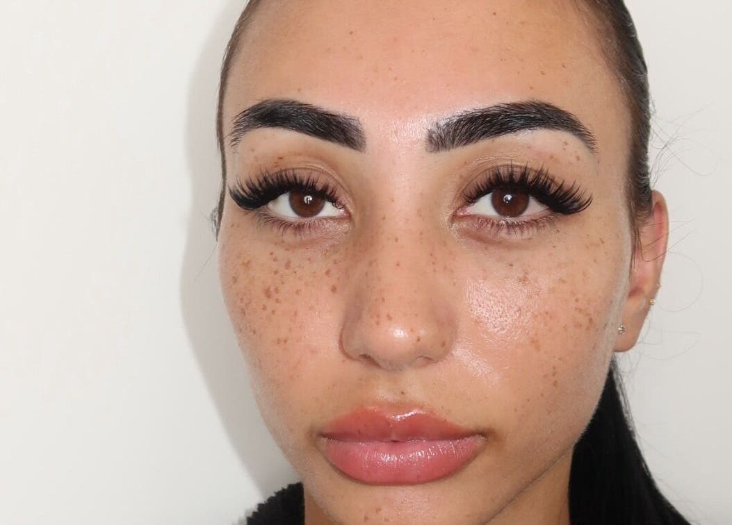 Close-up of elegant eyelash extensions at Amazing Audrey, Parramatta, New South Wales, AU.