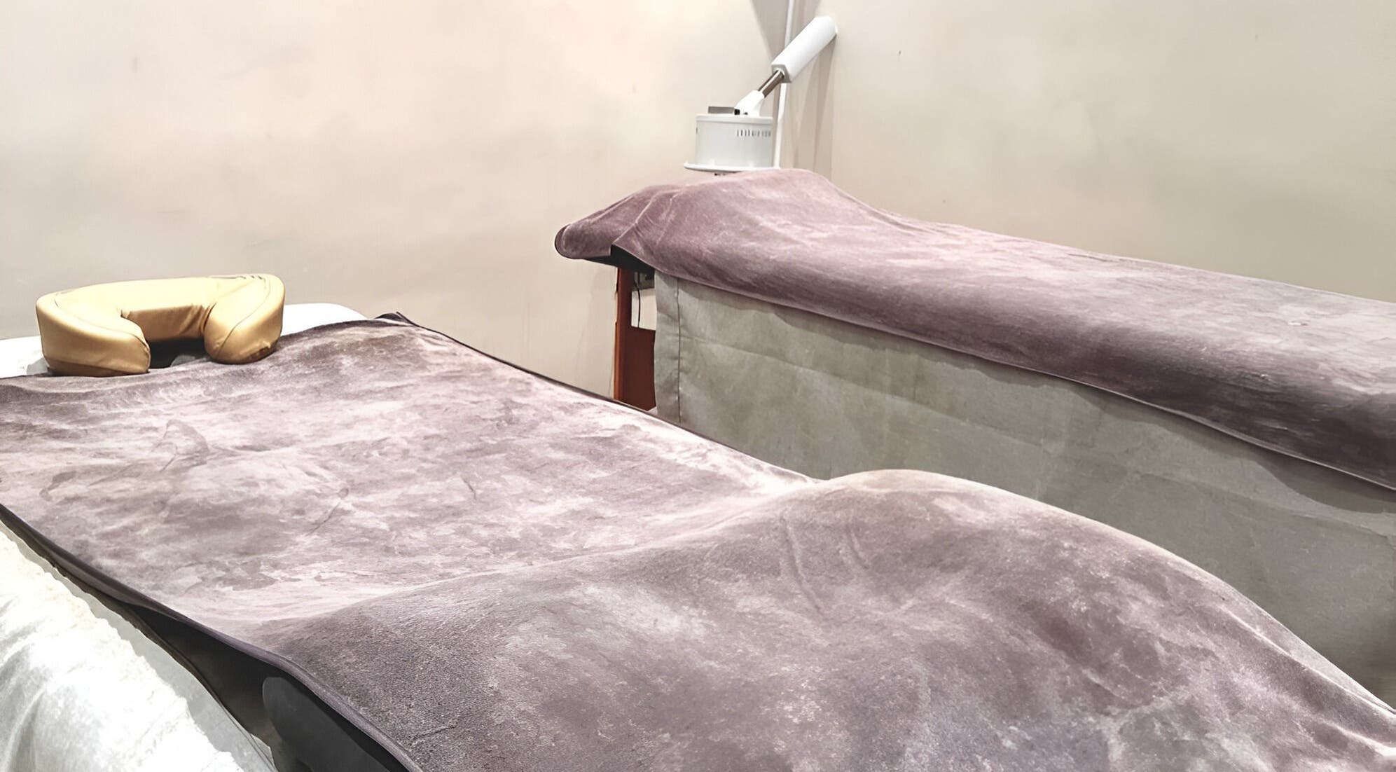 Massage beds with plush coverings at Candace Beauty Solutions, Abuja, Federal Capital Territory, NG.
