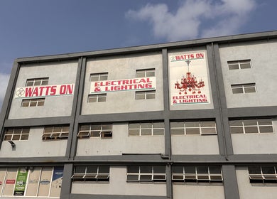 Exterior view of Watts On building near Beauty Base Plus in Chatsworth, Kwazulu-natal, ZA.