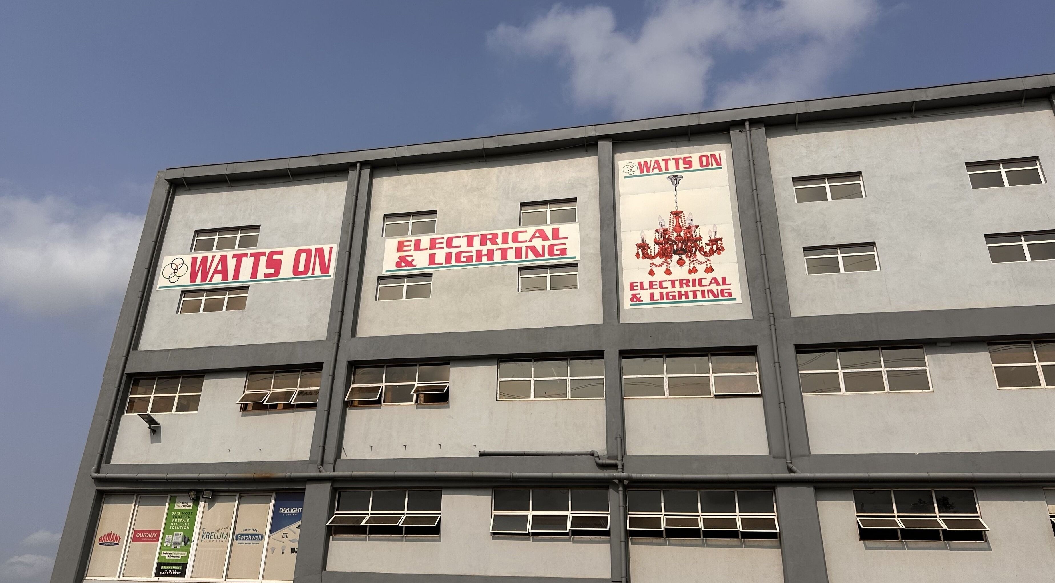 Exterior view of Watts On building near Beauty Base Plus in Chatsworth, Kwazulu-natal, ZA.