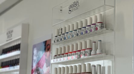 Gel nail polish display at Beauty Base Plus, Chatsworth, Kwazulu-natal, ZA offers vibrant color options.