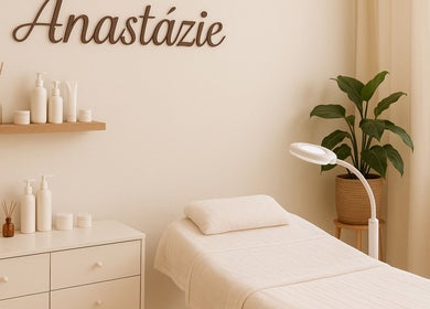 Relaxační místnost v Anastázie - kosmetika, Olomoucký Kraj, Olomoucký Kraj, CZ s krásnou dekorací.